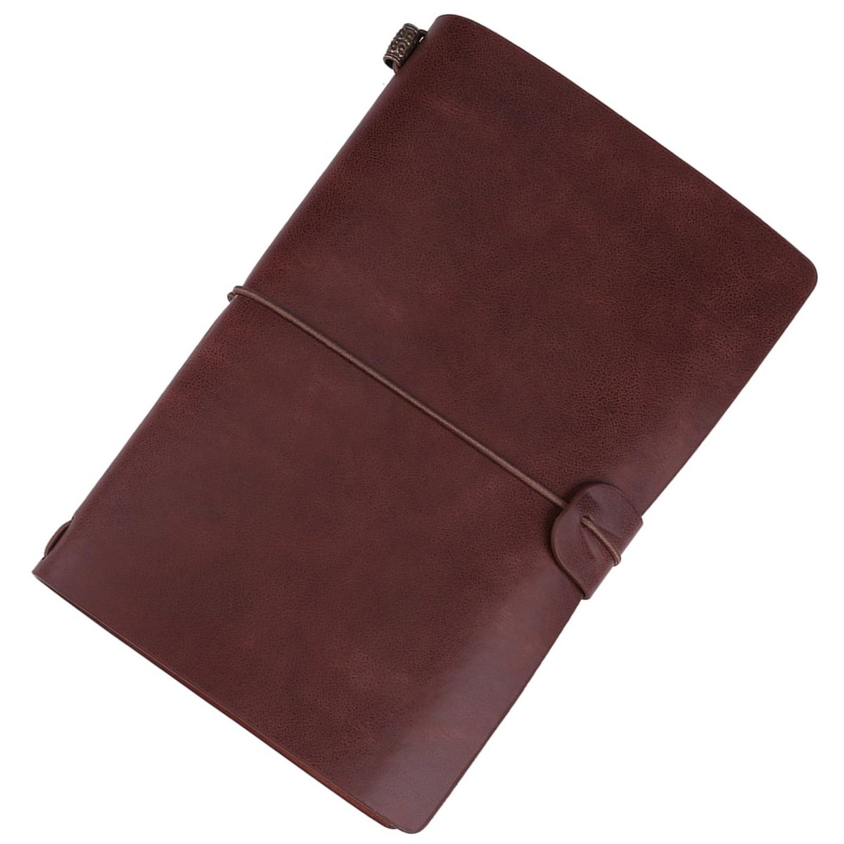 Dailygoods- Reisnotitieboekje Vintage Stijl - PU-leer Omslag - Hervulbaar Dagboek - Antiek Notitieboek - Hoogwaardige Binnenpagina's - Creatieve Riemgesp