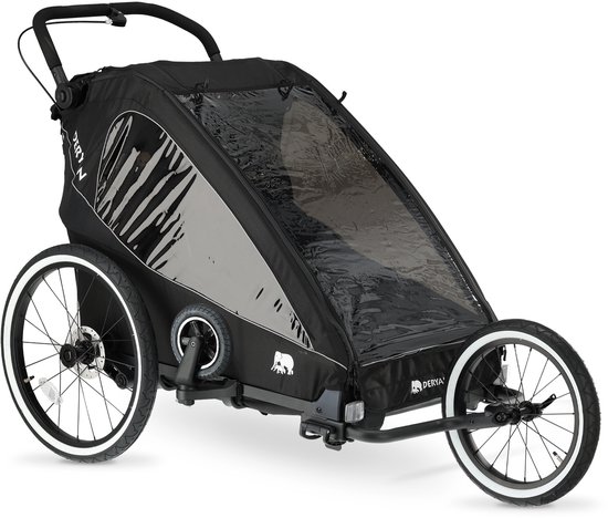 Deryan Luxe Fietskar V2 - fietskar en wandelwagen en hardloopkinderwagen - 2 persoons - Zwart van Deryan — afbeelding 2