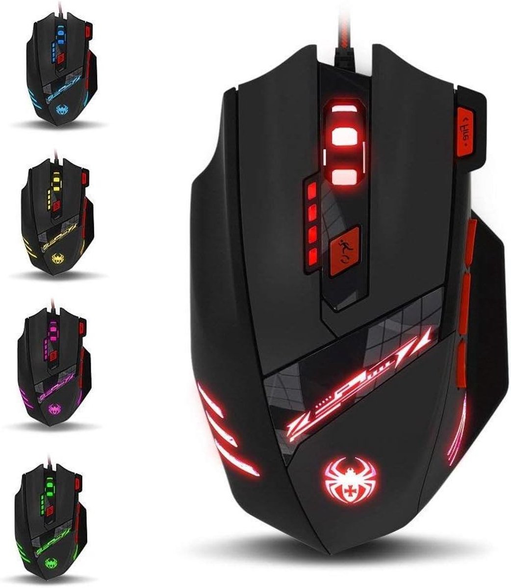 Gaming Muis - PC Muis - Intensieve Games - Instelbaar Gewicht - 9200 DPI - Zwart