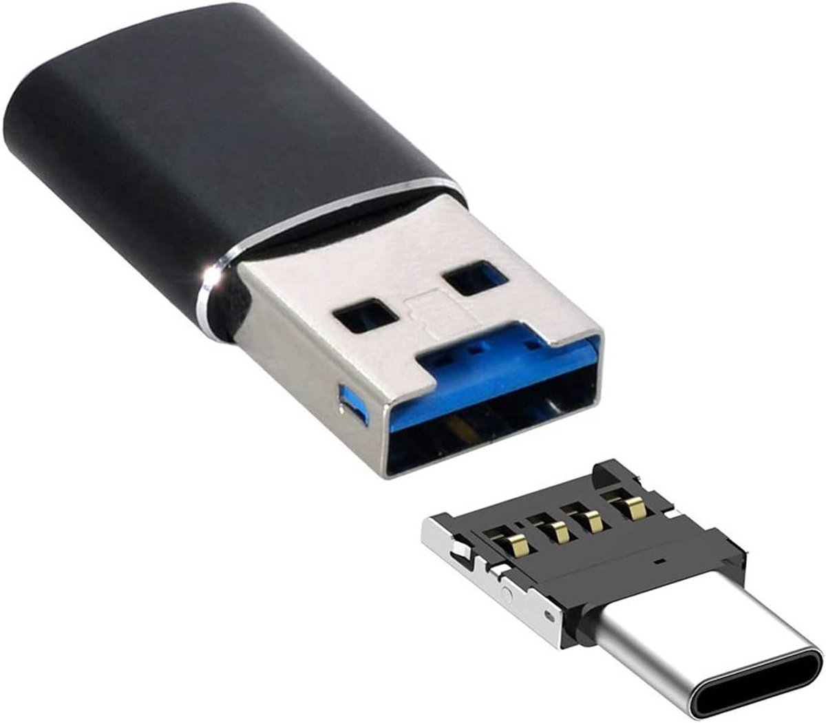 Cablecc-Lettore Di Schema USB 3.0 A MICRO SDXC TF CON ADATTATORE MICRO TYPE-C USB-C OTG via tablet/telefooncellulair