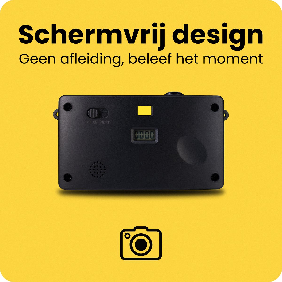 Campsnap Digitale Camera - Schermvrije Retro Fotocamera - 8 Megapixel - 2000 foto's - Minimalistisch Vintage Design - Met Flits - Oplaadbaar - 4GB - Geel thumbnail 4
