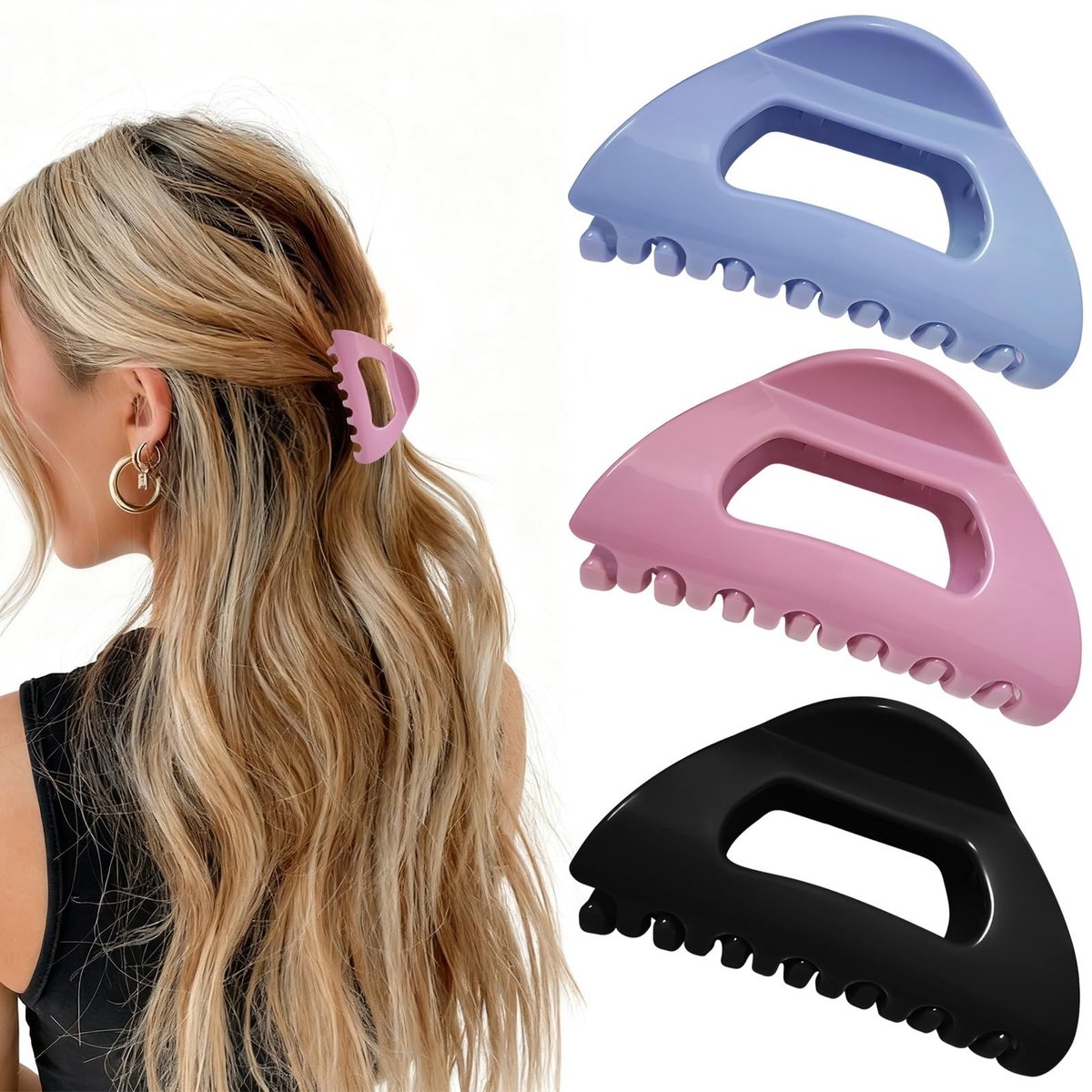 Dailygoods- Haarspelden Comfortabel - Wolkenhaarspelden - Flexibel - Zacht - Onbreekbaar - 3 Stuks - Haarclip