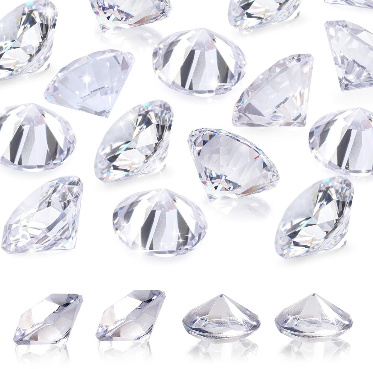 Dailygoods- Decoratieve Diamanten Groot - 40 mm - Transparant - 10 Stuks - Acryldiamanten - Tafeldecoratie - Bruiloftdecoratie - Decoratieve Stenen