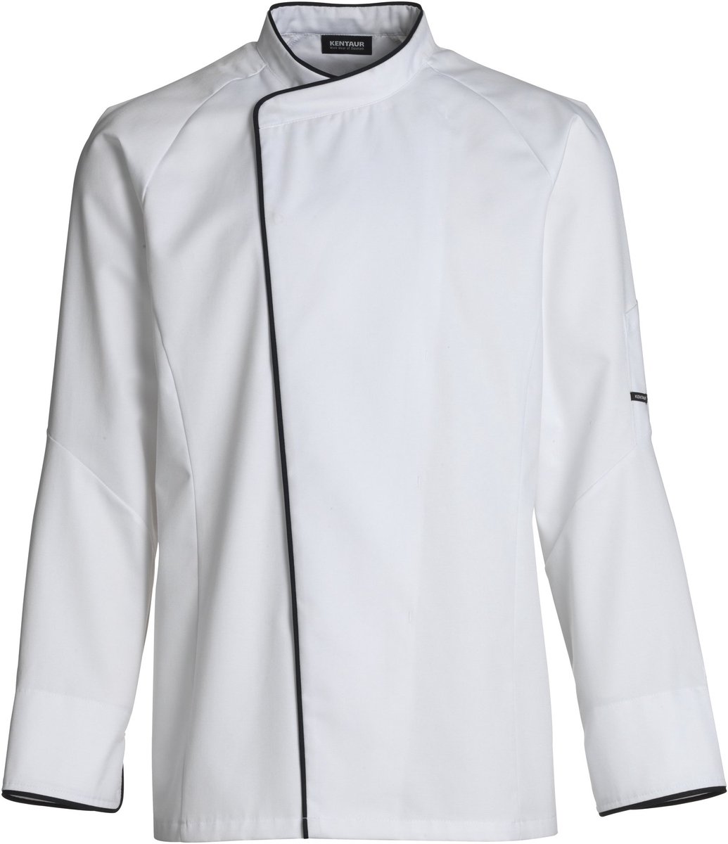 Kentaur Unisex chef-/waiter's jacket 23503-4100 - white w. black piping - L