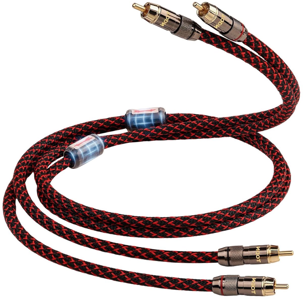 Audiokabel Stereo - RCA Kabel - Muziek Luisteren - Dubbel Afgeschermd - 05 Meter - Rood
