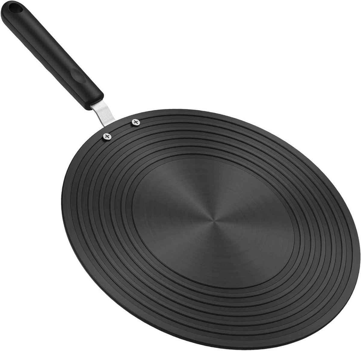 Warmteverspreider Plaat Inductie Adapter Gelijkmatig Koken Ergonomisch Handvat 26.2 cm Breed Zilverkleurig