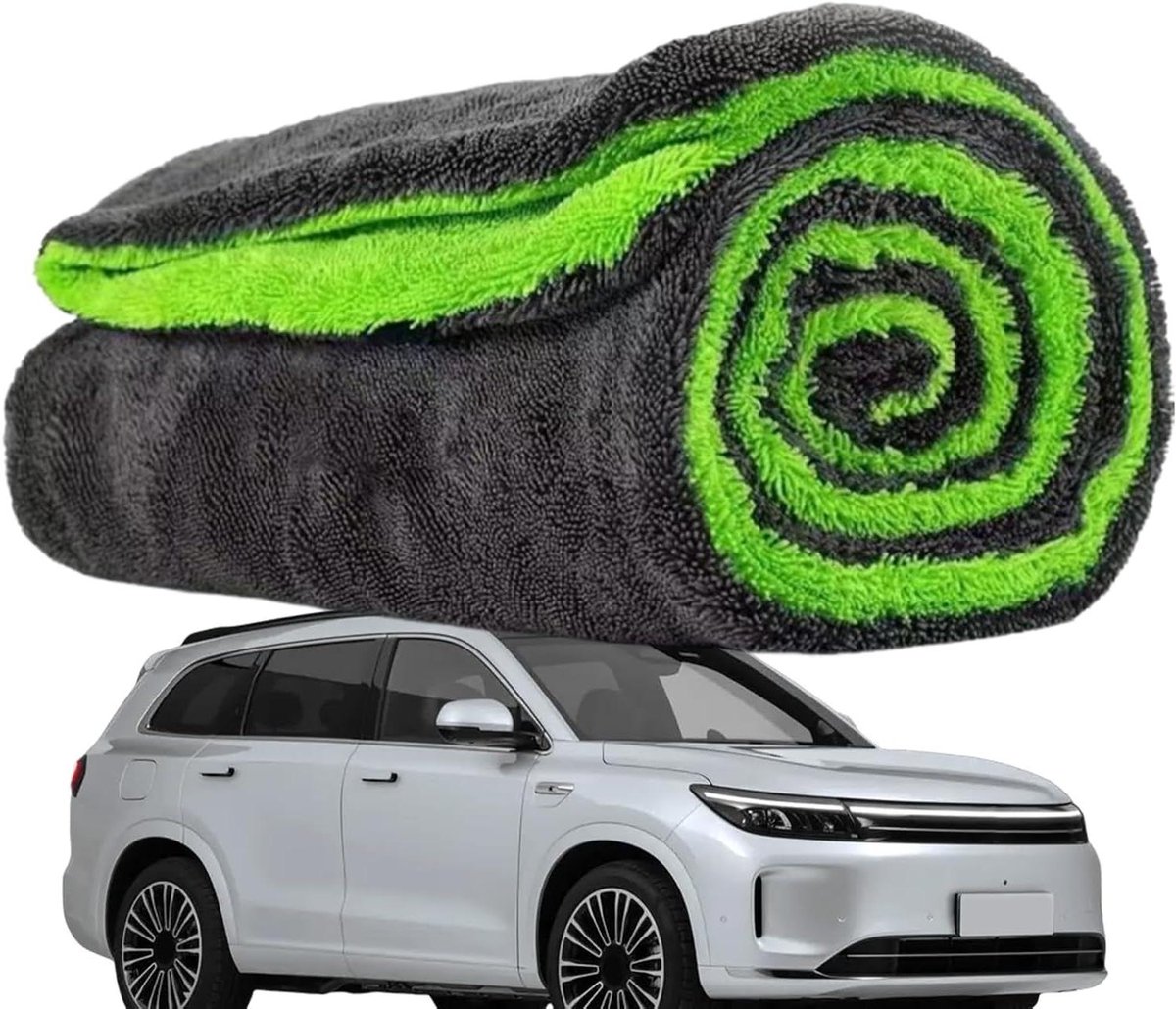 Autowas Handdoeken - Schoonmaakdoeken Auto - Auto Reinigen - Dubbelzijdige Efficiëntie - 40 x 60 cm - Grijs