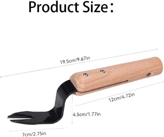 Onkruidverwijderaar Hout - Tuin Gereedschap - Onkruid Wieden - Ergonomisch Handvat - 19.5 cm - Niet gespecificeerd — afbeelding 4