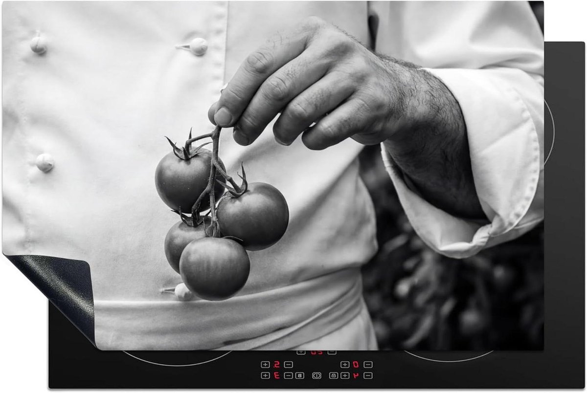 Inductie Beschermer - Kookplaat Mat - Keuken Werkruimte - Unieke Foto Print - 81x52 cm - Tomaten Chef