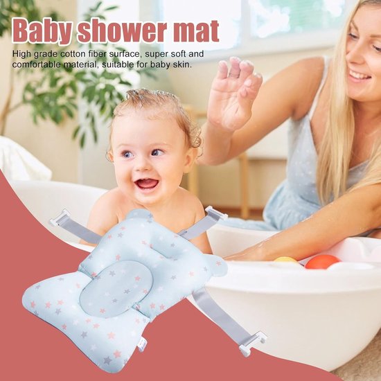 Baby Badsteun - Baby Badkussen - Veilig Baden - Universeel Inzetbaar - 43 x 28 x 22 cm - Babyblauw — afbeelding 3