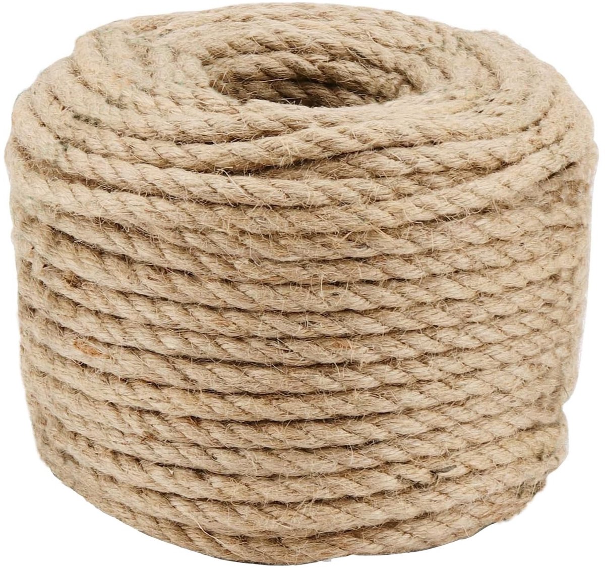 Dailygoods- Jute Touw 8 mm - 50 m Sterk - 4-laags Natuurlijk - Duurzaam - Tuinieren/Kamperen - Decoreren