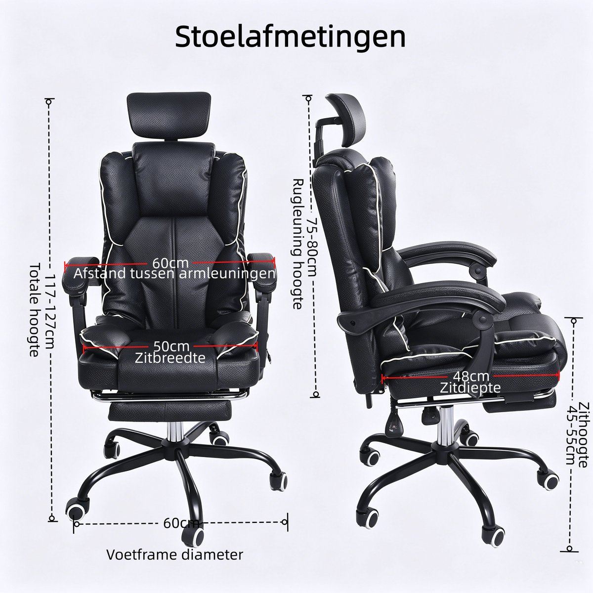 Gotagee Ergonomische Gaming-Stoel – Met Ventilator, Luchtkoeler & Koeling, Geventileerde Zitting, Ligfunctie, Massage, Verstelbare Directiestoel, Zwart thumbnail 4