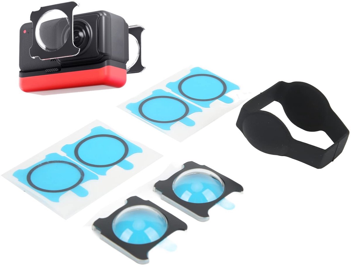 Dailygoods- Lensbeschermers Zelfklevend - Panoramische Bescherming - Set van 2 - PC Materiaal - Waterdicht - Inclusief Siliconen Beschermhoes - Cameralensbescherming