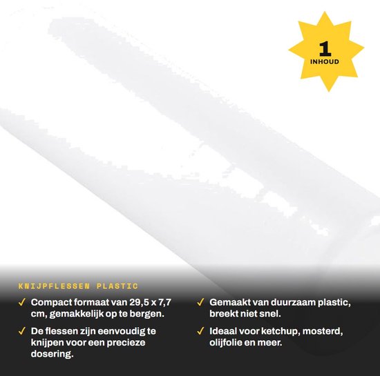 Allecto - Knijpflessen - Plastic knijpflessen - Herbruikbaar - 1L van Allecto — afbeelding 3