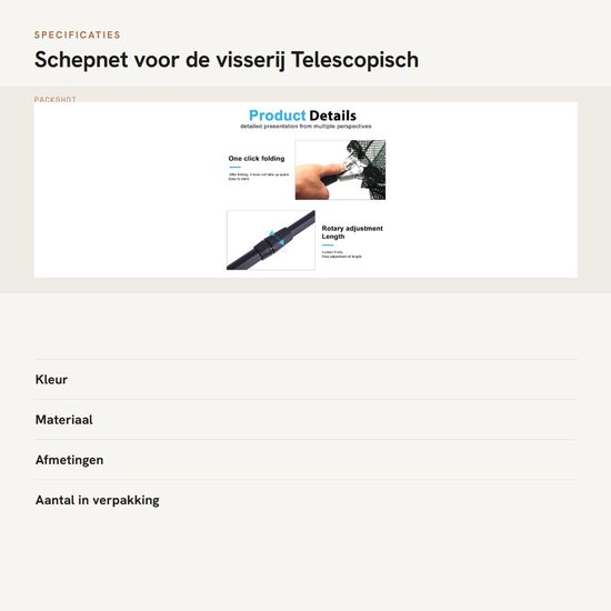 Dailygoods- Schepnet 130 cm - Telescoop - Rubber - Vijver - Visnet — afbeelding 3