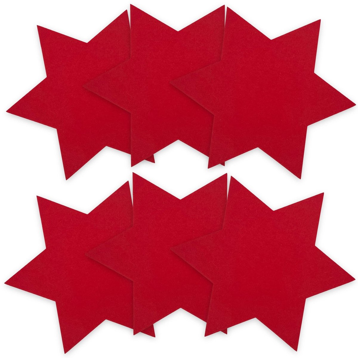 Dailygoods- Onderzetters Sterren - Set van 6 - Vilten Onderzetters - Decoratieve Placemat - Onderzetters voor Dranken - Ø 30 cm - Duurzaam 100% Polyester - Placemats