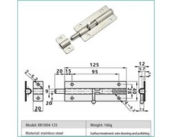 KmoNo Slide Bolt Latch 2.7 3.75 5.4 Inch Slide Latch Lock Thickened Stainless Steel Sliding Lock for Door Funiture 1Pcs (Color : 180mm Long)