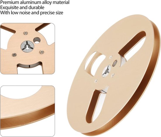 Lege Spoel - Tape Spoel - Muziek Opnemen - 3-Gats Ontwerp - 7 Inch - Goud — afbeelding 4