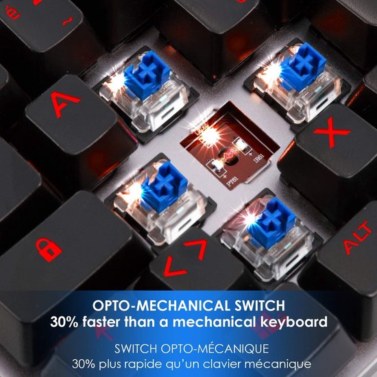EMPIRE GAMING - STARDUST Teclado Gaming Español - Teclas opto-mecánicas - Retroiluminación LED RGB - Gamer Software de programación - Reposa-muñecasextraíble (QWERTY, Español) — afbeelding 4