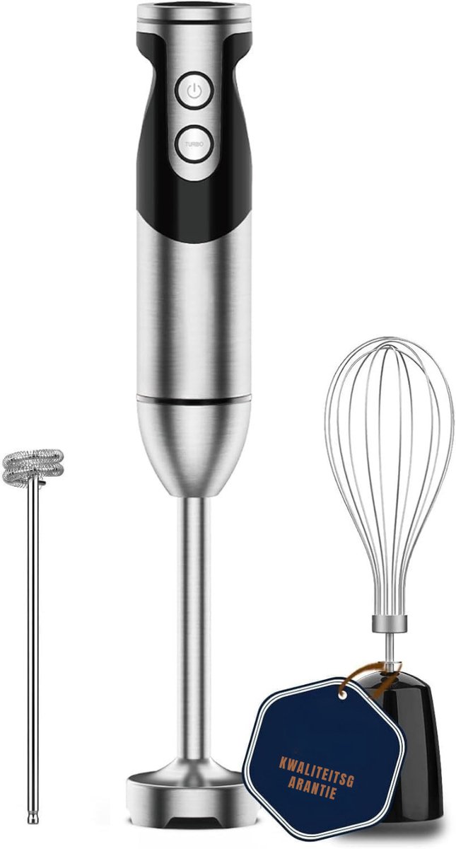 QUOVO® Milkshake Machine - Milkshake Maker - Smoothie Maker - Zwart/Zilver - 7cm x 7cm x 30cm