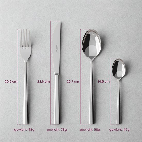 Villeroy & Boch Piemont Set de Couverts - 24 pièces - Inox 18/10
