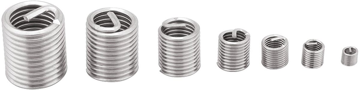 Dailygoods- Draadschroefhuls Roestvrij staal - Schroefdraadreparatieset - 60 stuks - M3/M4/M5/M6/M8/M10/M12 - Betrouwbare verbinding - Effectieve bevestigingstechnologie - Schroefhuls