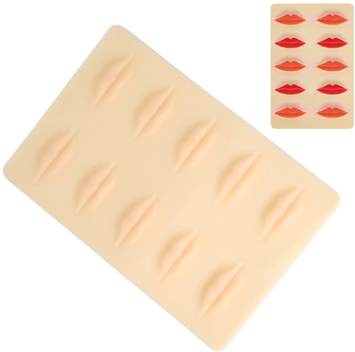 Dailygoods- Oefenhuid voor Microblading - Siliconen Lippen Huid - 217 x 144 x 2 mm - Oefenhuid Tattoo - Make-up Huid - Geschikt voor Beginners - Praktijkhuid