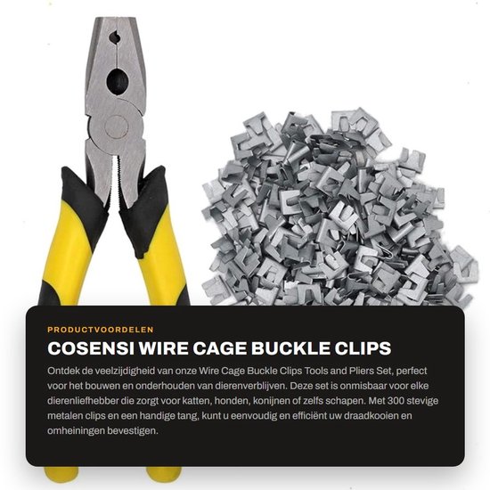 Dailygoods- Buckle Clips Set 300 Stuks - Dierencage Beugel - Metalen Clips - Pliers/Knijptang - Onderhoud Dierenverblijven - Duurzaam Materiaal - Dierkooien van Dailygoods — afbeelding 5