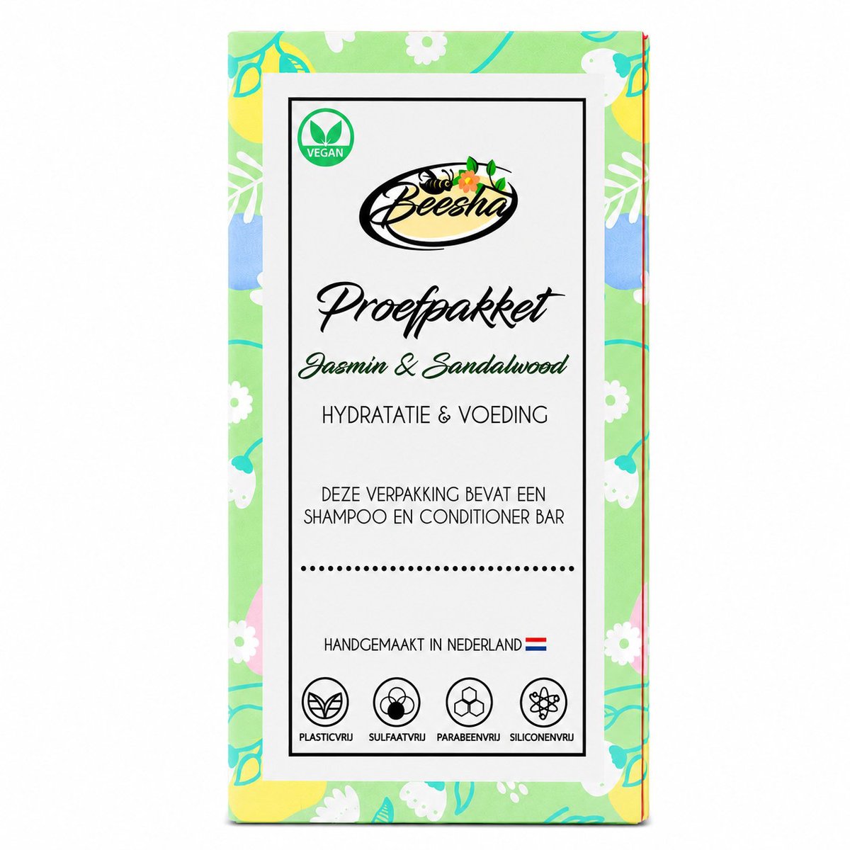 Beesha - Proefpakket Jasmijn & Sandalwood Duo - Vegan - Sulfaatvrij - Parabeenvrij - CG Proof