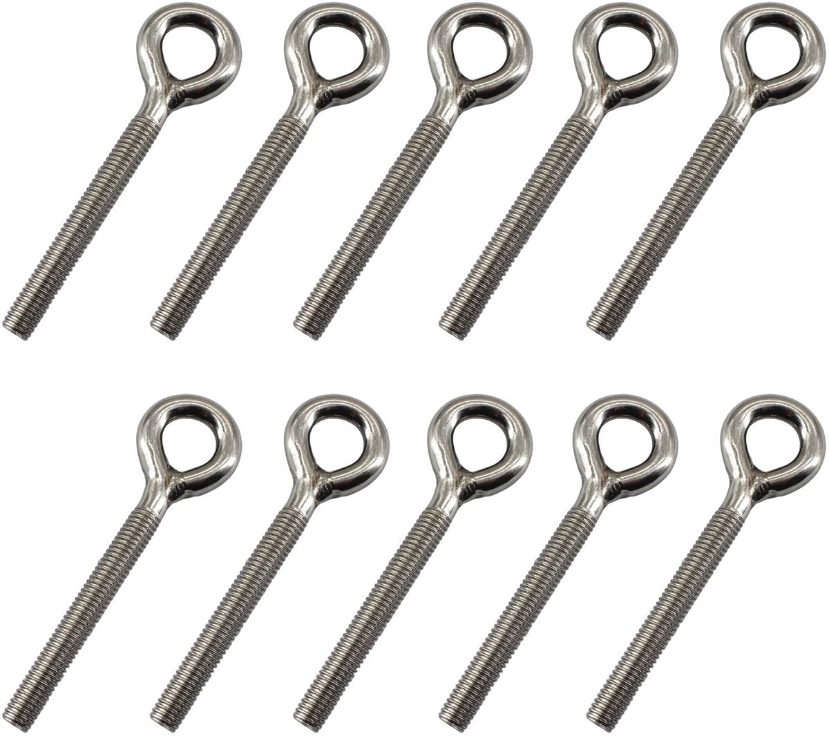 Dailygoods- Oogbout M8 - 10 Stuks - Roestvrij Staal 304 - Duurzaam - Corrosiewerend - Geschikt voor Binnen/Buiten gebruik - Ringbout