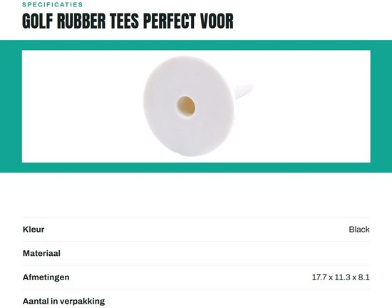 Dailygoods- Golf Tees 10 Stuks - Rubber Tees - Golf Accessoires - Training Hulp - Duurzaam - Geschikt voor Driving Range - Golfballhouder van Dailygoods — afbeelding 4
