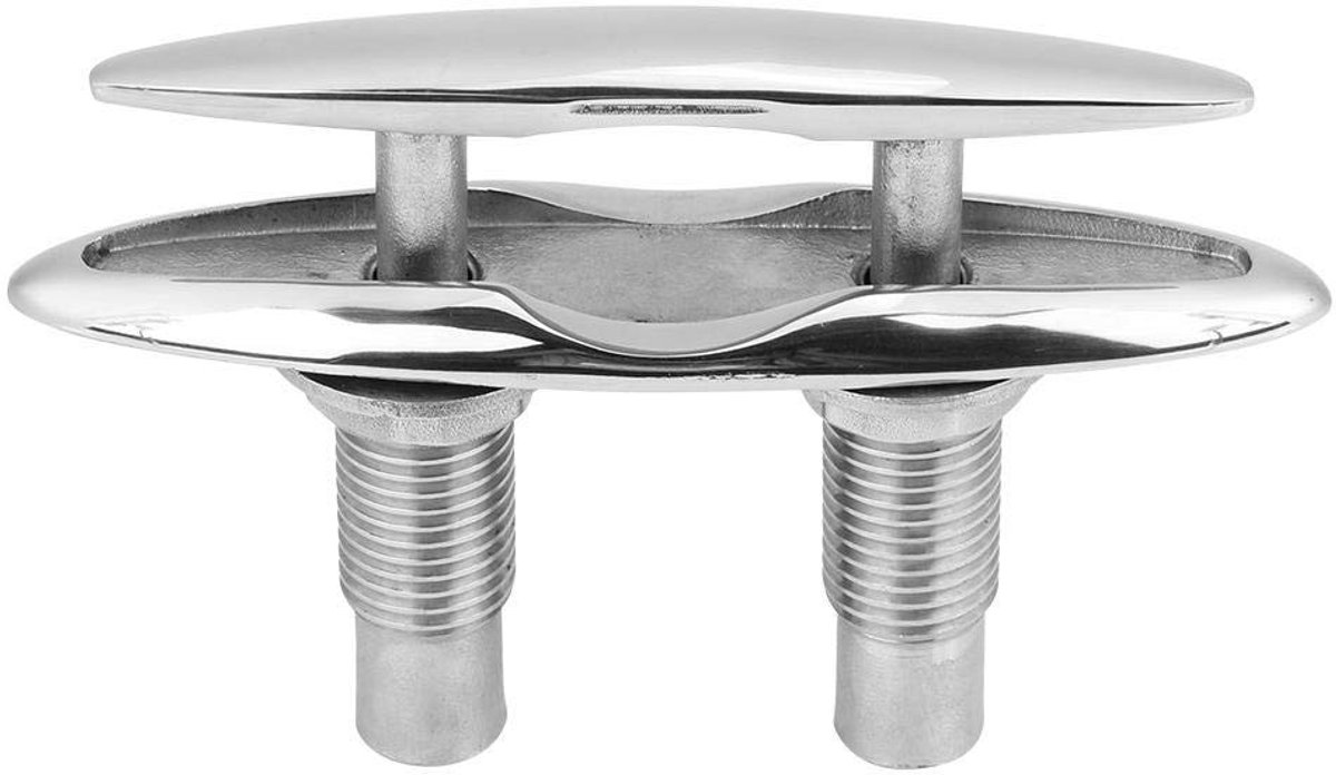Dailygoods- Dock Cleat 6" - Roestvrij Staal - Hoogglans Gepolijst - Geschikt voor Kayak/Boot/Dock - Schokbestendig - Duurzaam - Bootbevestiging