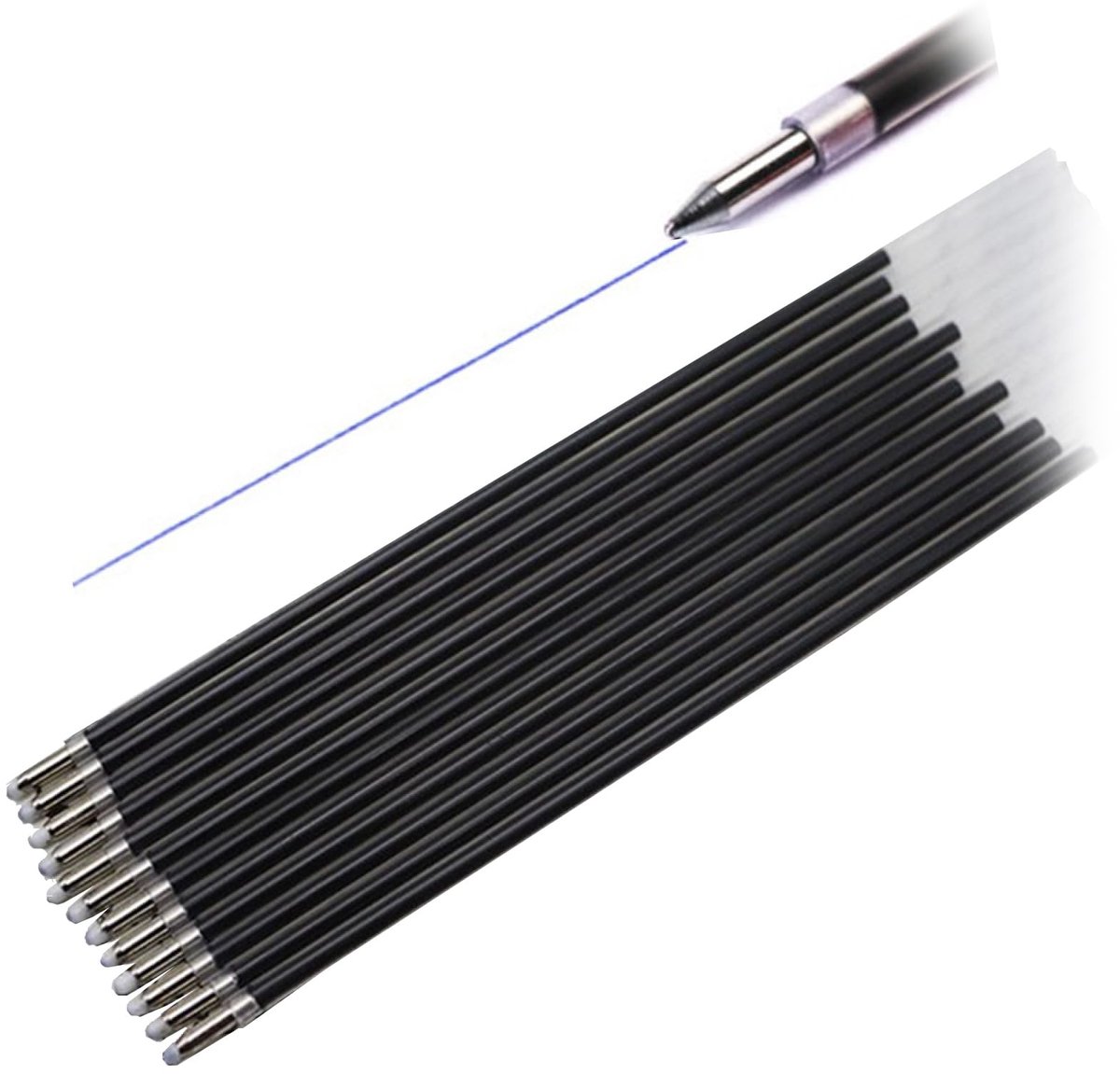 Dailygoods- Balpen Vulling 0,7 mm - Pakket van 12 - Vervangende Vullingen - Inktkleur Blauw - Soepel Schrijfprestaties - Geschikt voor Kantoor/School - Navulling