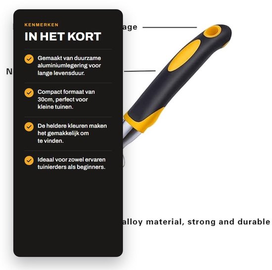 Dailygoods- Tuintroffel Aluminiumlegering - Handgereedschap - Tuinschep - Tuingereedschap - Lichtgewicht - 30cm/11,8 inch van Dailygoods — afbeelding 2