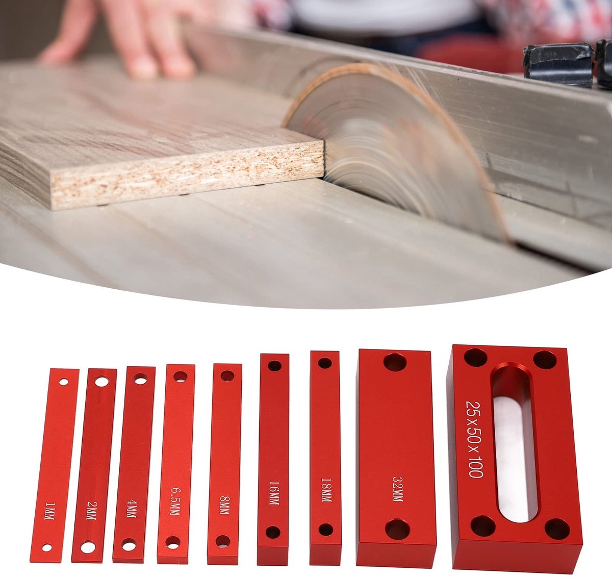 Dailygoods- Hoogtemaatblokken 9 Stuks - Aluminium - Corrosiebestendig - Nauwkeurige Meting - Handig en Praktisch - Opbergdoos - Meetblokken