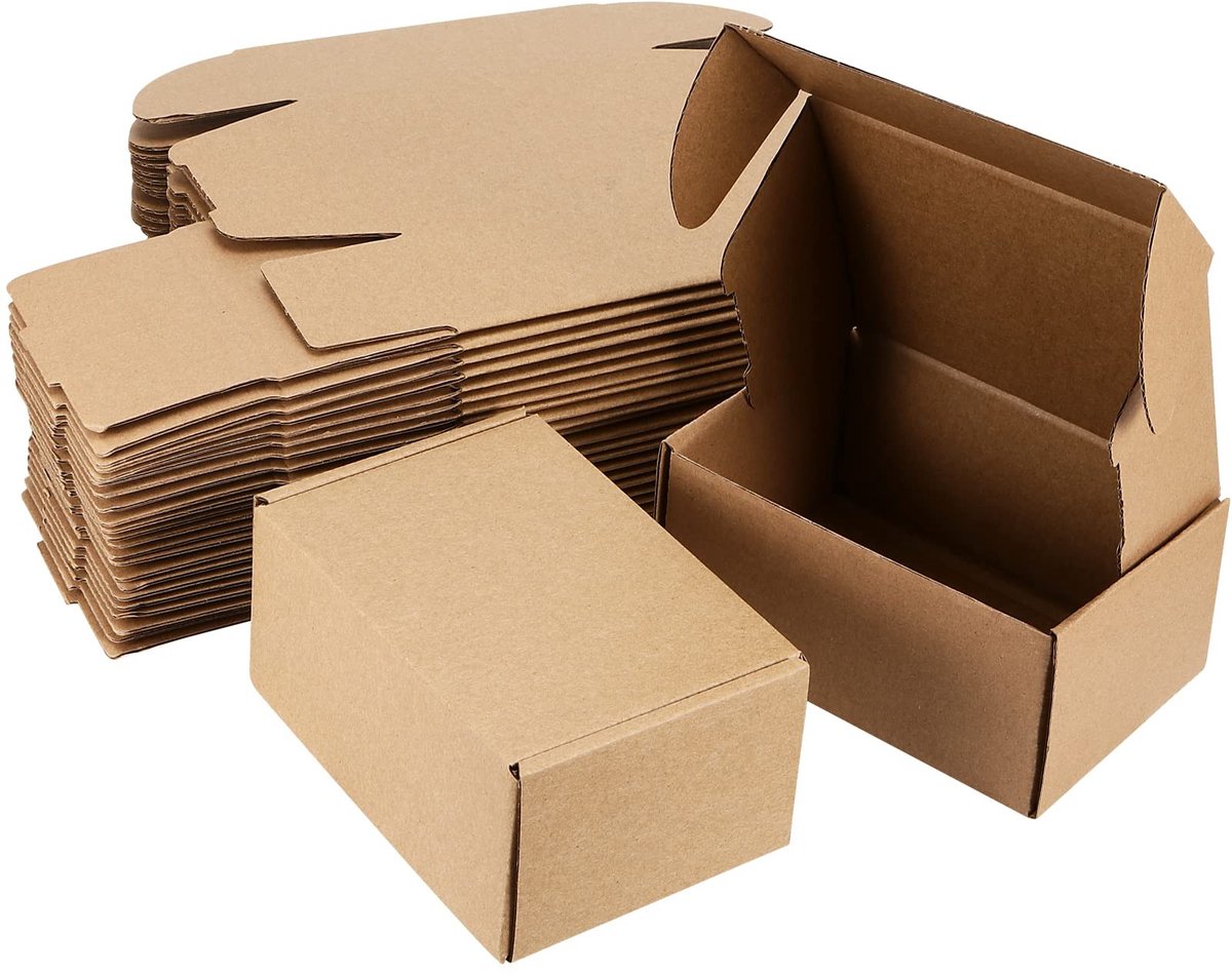 Dailygoods- Verzenddozen 50 Stuks - Kleine Verzenddozen 15 x 10 x 6 cm - Bruine Kartonnen Dozen - Verpakkingsmateriaal - Duurzaam Golfkarton - Sterk en Schokbestendig - Verpakkingsdozen