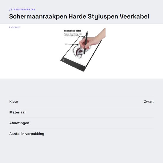 Dailygoods- Schermaanraakpen met Veerkabel - Vervanging Styluspen - Resistieve Mobiele Telefoons - Tablets - Schermbescherming - Harde Punt — afbeelding 3