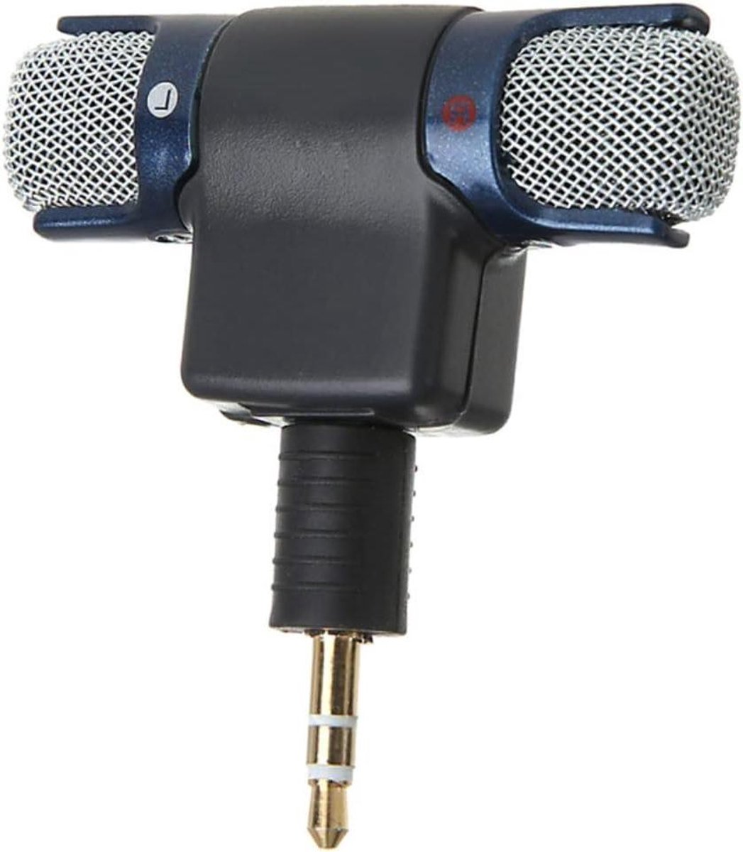 Stereomicrofoon Camera - Externe Microfoon - Video Opnemen - 3.5mm Stereoaansluiting - 6 x 6 x 2 cm - Zwart
