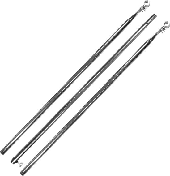 Tentstok - Verandastang - Voortent Opzetten - Telescopisch Verstelbaar - 210-290 cm - Zilver — afbeelding 3