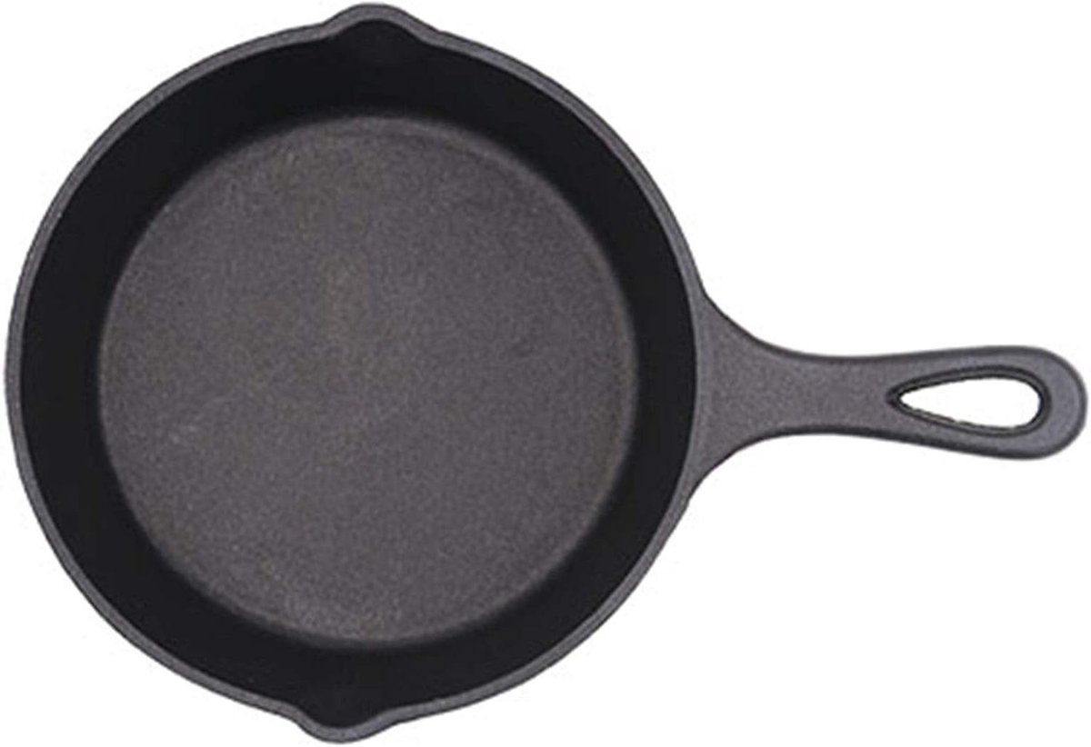 Koekenpan - Wok pan grillpan - Ontbijt bereiden - Druppelvrije rand - 300 gram - Zwart
