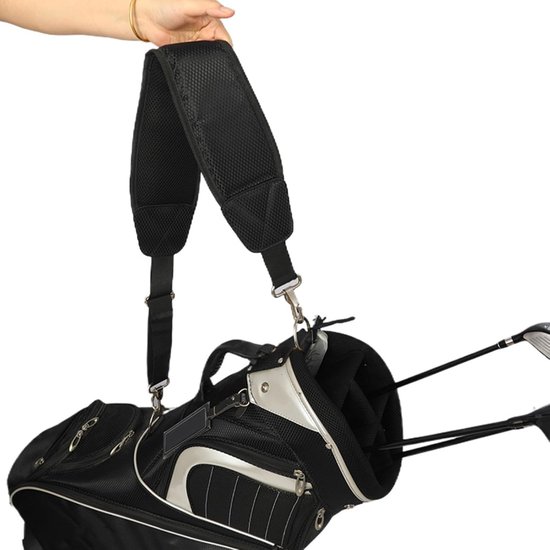 Golftas Draagriem - Schouderband Golftas - Comfortabel Dragen - Verstelbaar Enkel Gevoerd - 120cm Lengte - Zwart van Merkloos — afbeelding 2