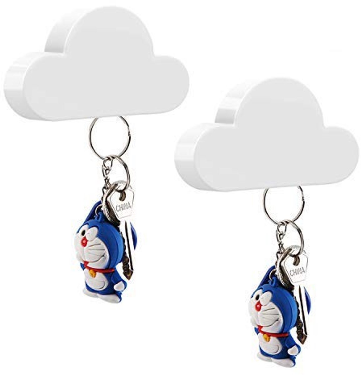 Dailygoods- Sleutelhanger - Magnetische Sleutelhanger - Sleutellabels - Sleutelhanger Ringen - Sleutelhanger Maken - Hoogwaardig ABS Materiaal - Cloud Vorm - Sleutelhouder
