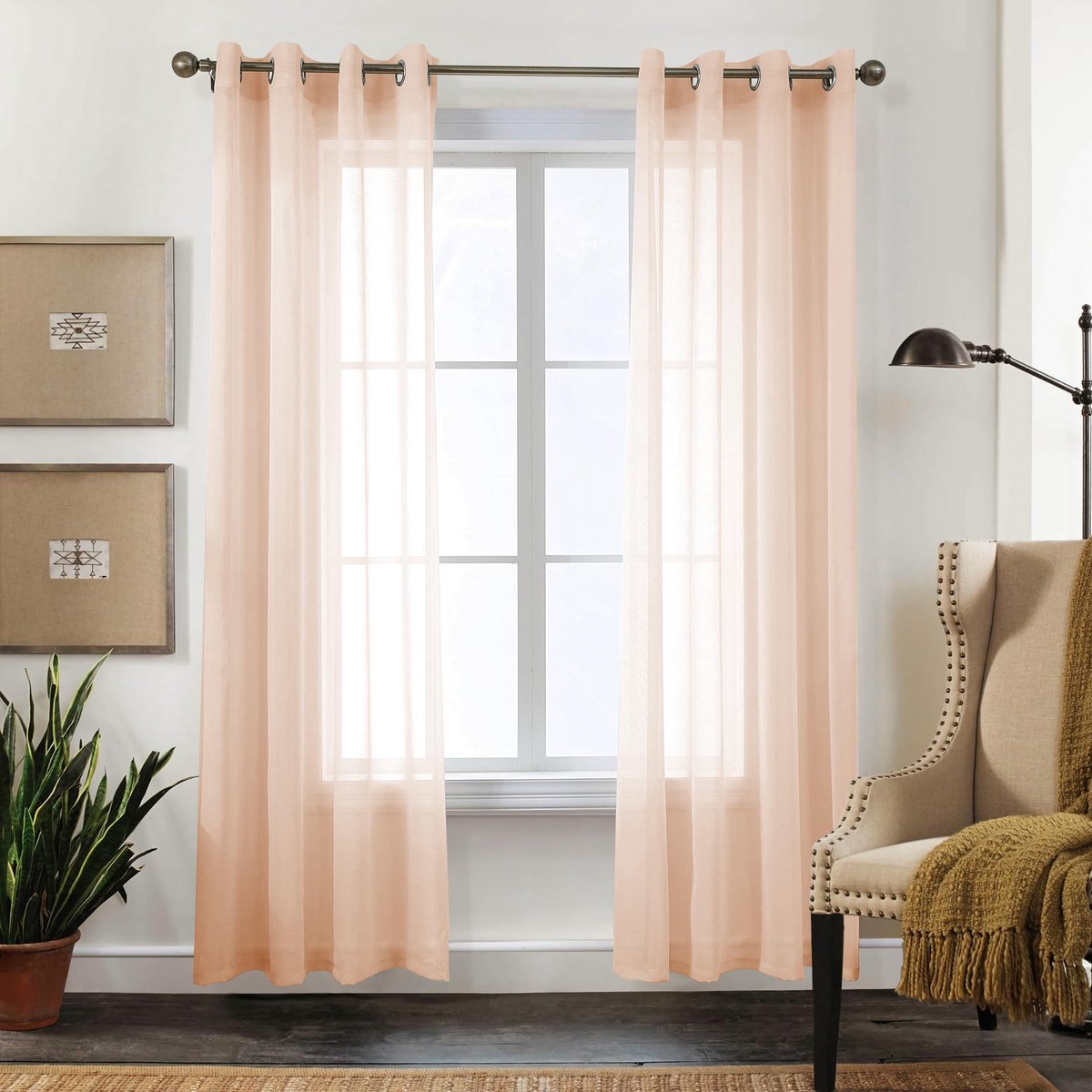 Dailygoods- Gordijnen set van 2 - Transparant - Voile met oogjes - H 260 x B 140 cm - 100% polyester - Milieuvriendelijk