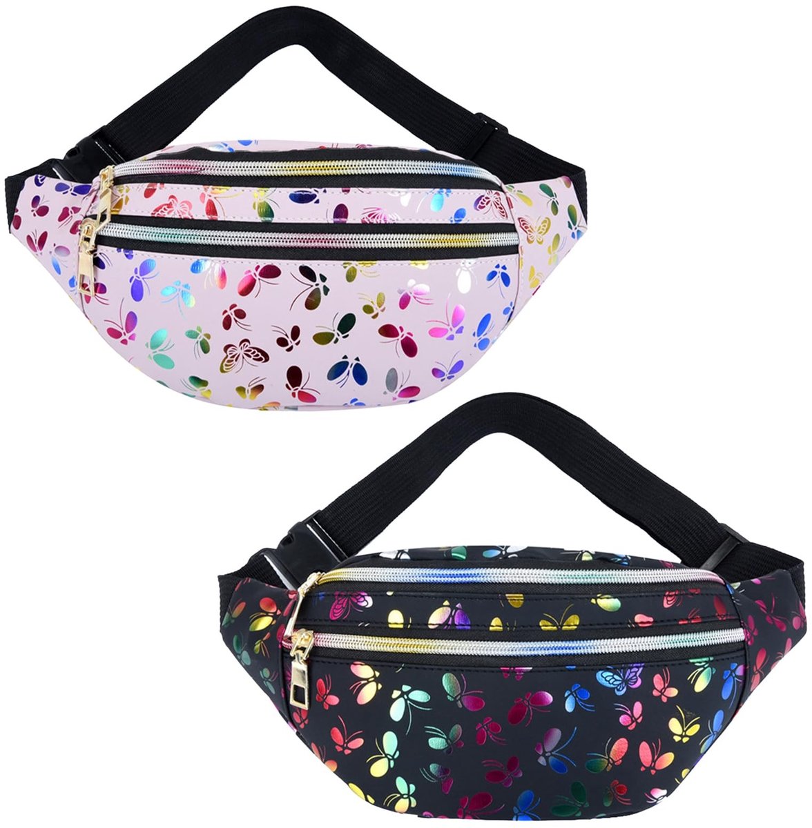Dailygoods- Heuptas Dames - Waterdicht - Verstelbaar - 2 Zakken met Ritssluiting - Lichtgewicht - Geschikt voor Wandelen/Festival - Heuptasjes