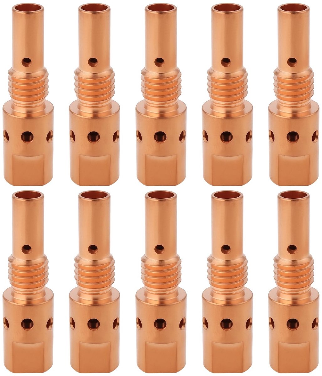 Dailygoods- Gas Nozzle Houder - 10 Stuks - M6 Schroefdraad - Messing met Kopercoating - Compatibel met MB 25/250 - Hittebestendig - Lasfakkel