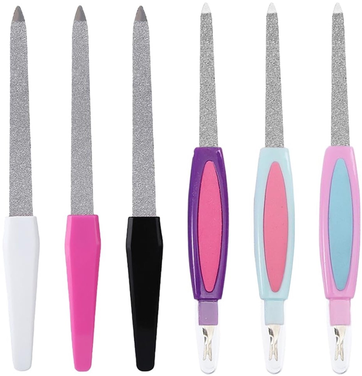 Dailygoods- Nagelvijl Professioneel - 6 Stuks - Dubbelzijdige Nagelvijlen - Antislip Handvat - Roestvrij Staal - 6 Inch - Nagelgereedschap