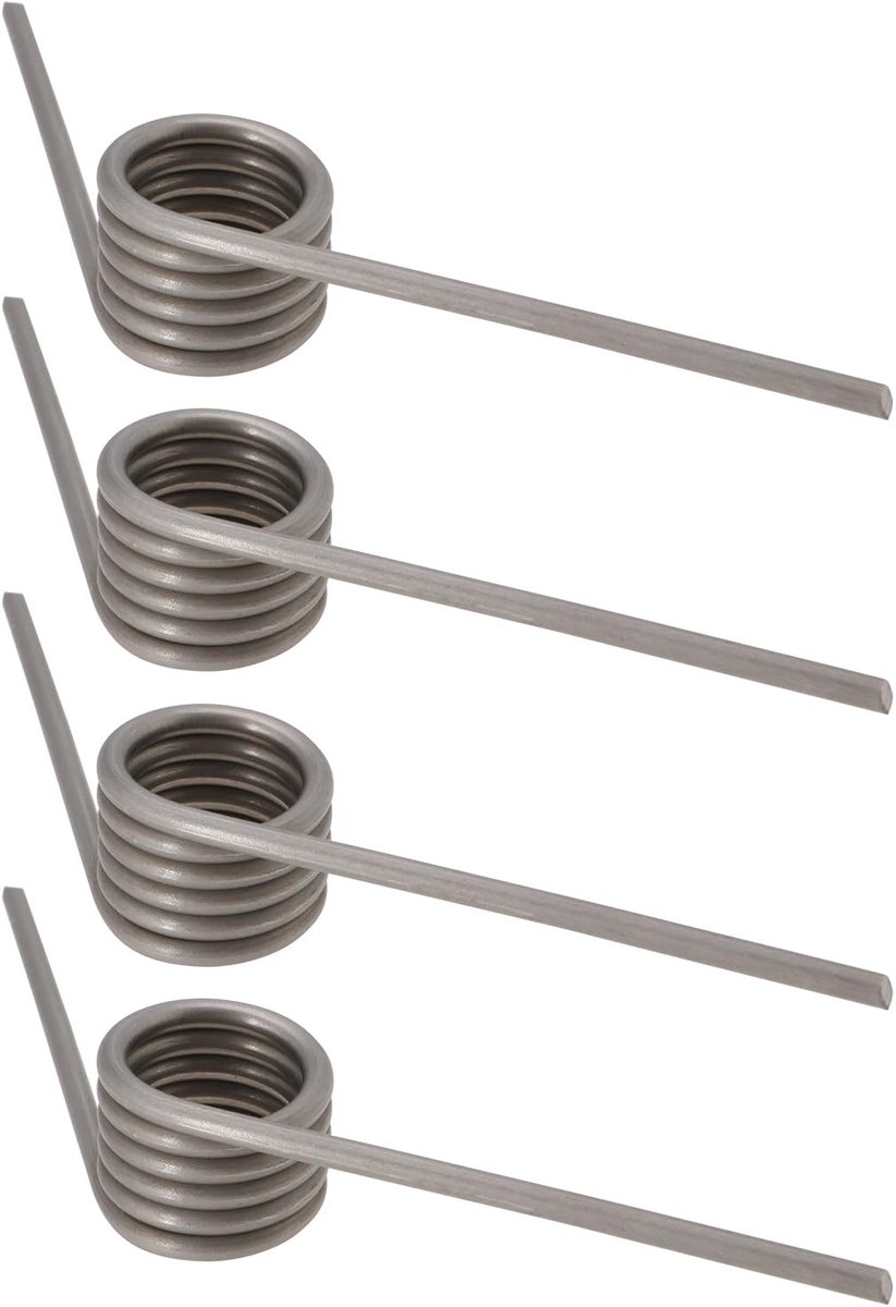 Dailygoods- Torsie Lente 4 Stuks - 304 Roestvrij Staal - Draad Diameter 2mm - Buitendiameter 15mm - Openingshoek 122° - Geschikt voor Houtbewerking - Veer