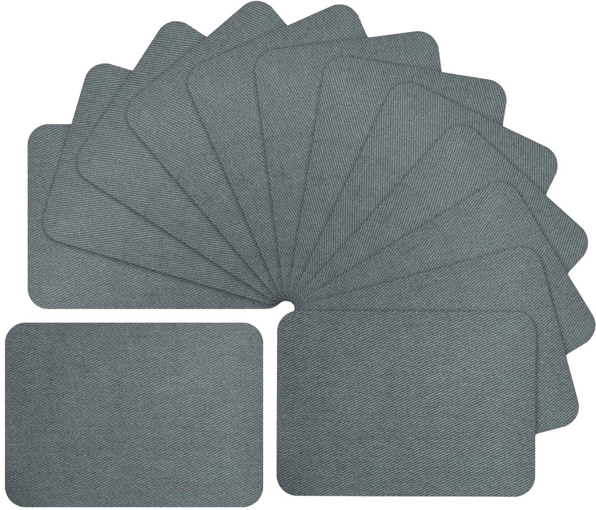 Dailygoods- Opstrijkpatches 12 Stuks - Strijkpatches Jeans - Strijkpatches Kleding - Strijkpatches Gaten - Strijkpatches Decoratie - Hoogwaardig Katoen 7,5 x 7,5 cm