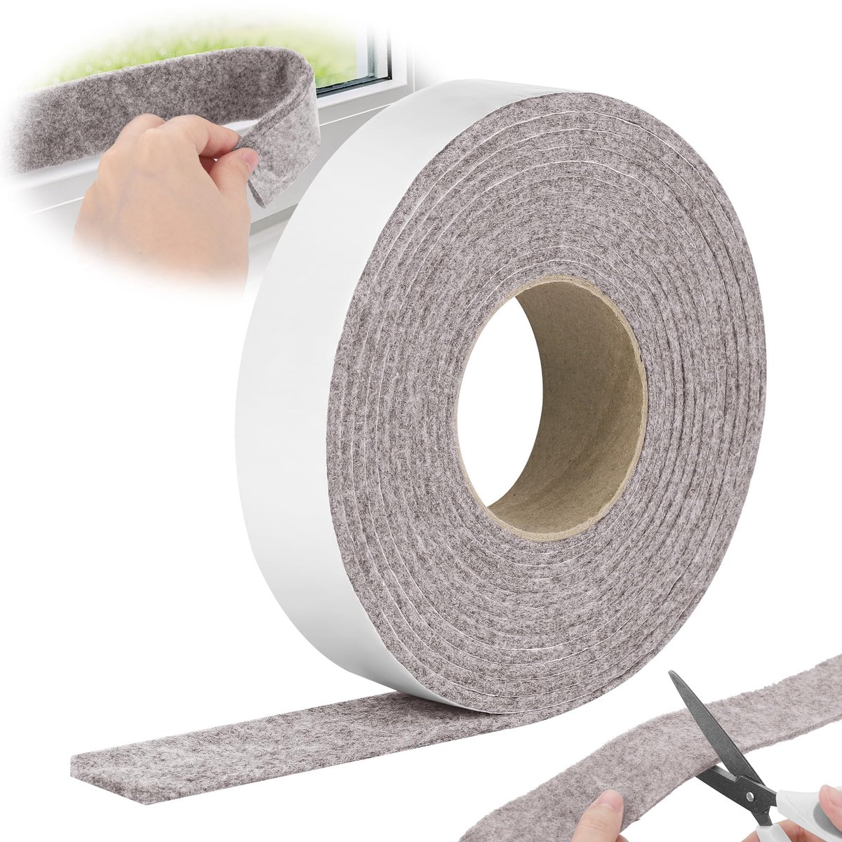 Dailygoods- Viltstrip 5 m x 4 cm - Zelfklevend - Condensatieabsorberend - Vochtabsorberend - Viltband - Beige - Vochtabsorberende Strip