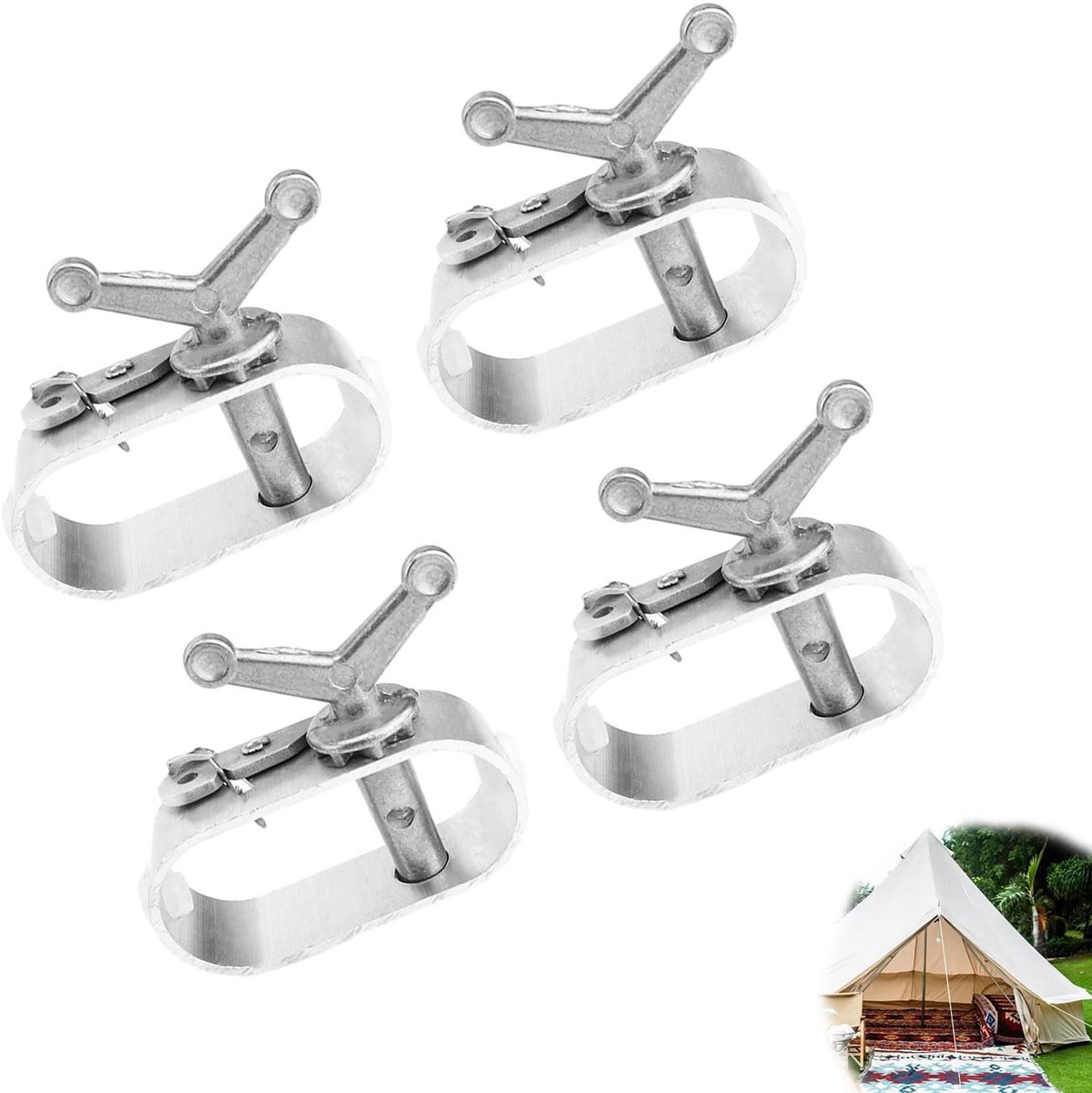 Dailygoods- Draadspanners 4 Stuks - Aluminiumlegering - Kabelspanners - Zwembadafdekking - Spanslot voor Touw - Ratelmechanisme - Praktische Vlindergreep - Kabelspanner